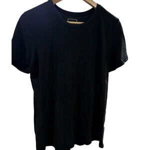 The North Face Womens Short Sleeve Crewneck T-Shirt Black Solid Basic Tee Large